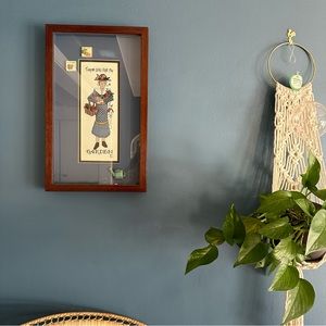 Thank God For My Garden Needlepoint Cross-stitch Shadowbox Framed Cottagecore